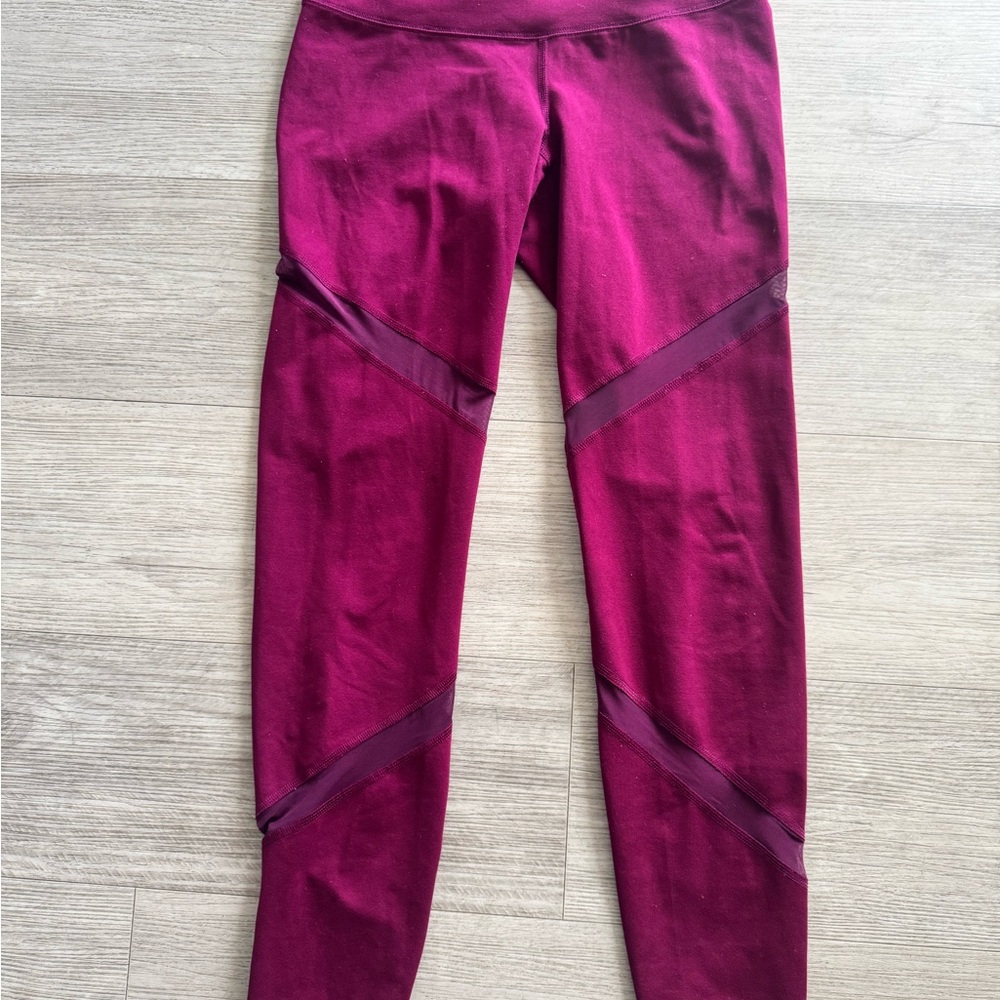 Purple Leggings with Mesh Detail